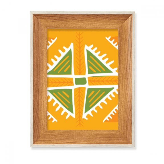 Yellow Triangle Mexico Totems Ancient Civilization Desktop Wooden Photo Frame Display Picture Art Painting Multiple Sets