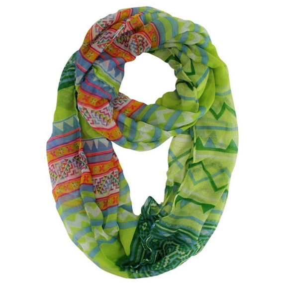 Yellow Tribal Chevron Infinity Scarf