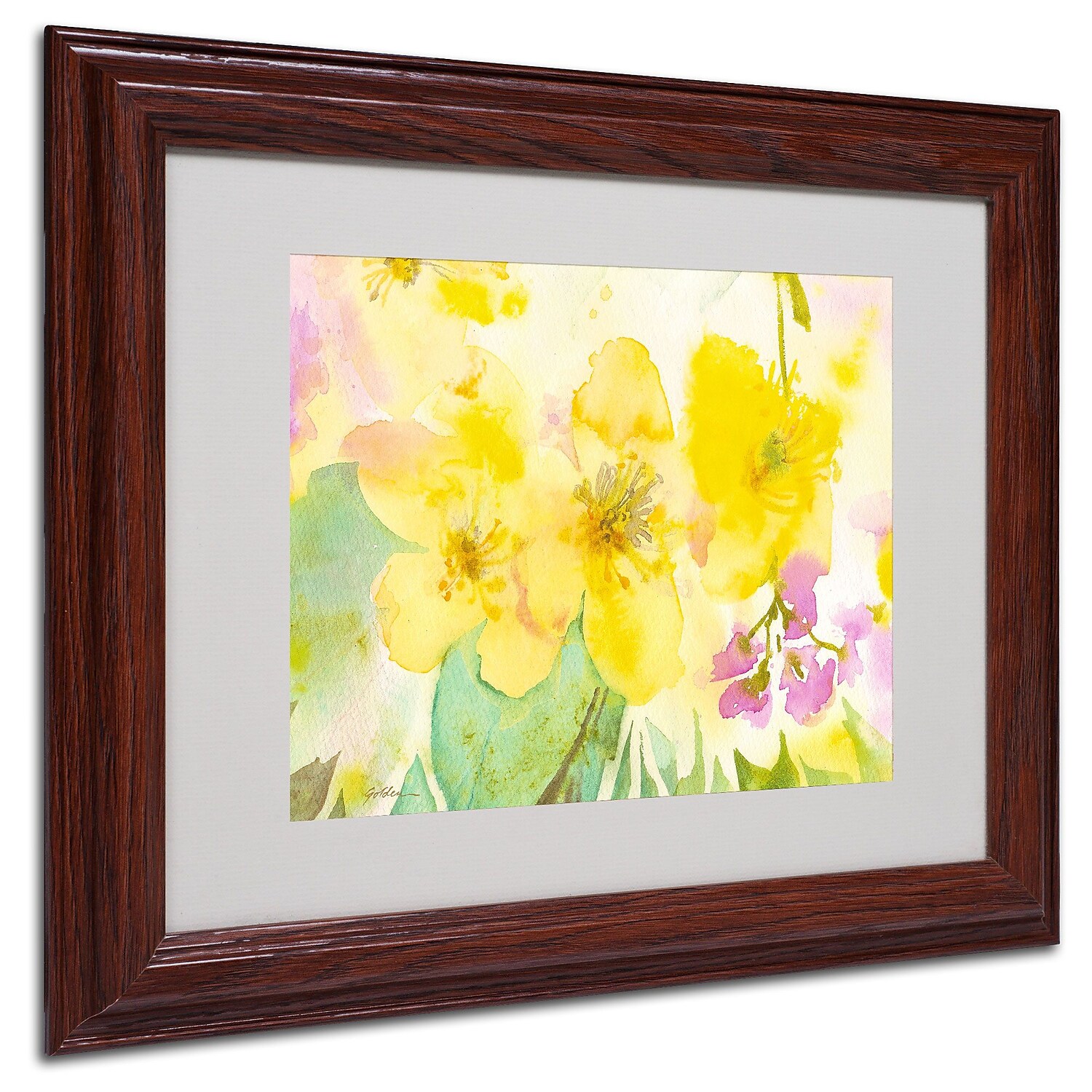 "Yellow Trio" Canvas Art by Sheila Golden, Wood Frame