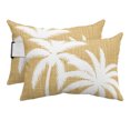 thumbnail image 1 of Yellow Tropical Tree Outdoor Pillows for Chaise Lounge Chair Beach Headrest Pillow Set of 2 Waterproof Lumbar Pillows with Insert&Adjustable Strap Summer Coastal Palm Trees Pool Pillow 11"x16", 1 of 9