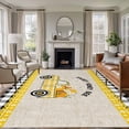 thumbnail image 1 of Yellow Truck Area Rug 5x8 Washable Rug Non Slip Spring Bees Honey Daisy Black Buffalo Plaid Large Area Rug Soft Stainresistant Indoor Floor Carpet for Living Room Bedroom Home Office Dining Room, 1 of 8