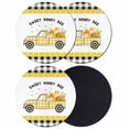 thumbnail image 1 of Yellow Truck Coasters Set of 4, Absorbent Coasters for Drinks, Spring Bees Daisy Honey Black Buffalo Lattice Coaster for Desk Coffee Table Protection, Home Decor House Warming Gifts 4", 1 of 8