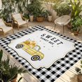 thumbnail image 1 of Yellow Truck Outdoor Rug for Patio/Deck/Porch, Non-Slip Large Area Rug 5 x 7 Ft, Spring Bees Honey Daisy Black Lattices Indoor Outdoor Rugs Washable Area Rugs, Reversible Camping Rug Carpet Runner, 1 of 8
