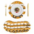 thumbnail image 1 of Yellow Truck Round 15 Inch Placemats Set of 6, Brown Striped Farmhouse Art HeatResistant Non Slip Place Mats for Dining Table, Wipeable Braided Kitchen Table Mats for Housewarming, 1 of 9