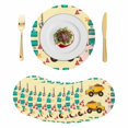 thumbnail image 1 of Yellow Truck Round 15 Inch Placemats Set of 8, Stars Green Checkered Modern Farmhouse Art HeatResistant Non Slip Place Mats for Dining Table, Wipeable Braided Kitchen Table Mats for Housewarming, 1 of 9