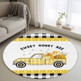 thumbnail image 1 of Yellow Truck Round Rug 3ft Washable Circle Entryway Rugs Non Slip Spring Bees Daisy Honey Black Buffalo Lattice Area Rug Indoor Floor Carpet for Bedroom Kitchen Living Room Home Office Dining Room, 1 of 8