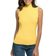 thumbnail image 1 of Yellow Tshirts for Women Top Tee Womens Fit Turtleneck Slim Blouse Shirt Sleeveless Solid Women's Blouse Features: Womens Tank Tops, 1 of 5
