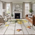 thumbnail image 1 of Yellow Tulip Area Rugs 6'x9', Small Throw Rugs for Kitchen Dining room, Vintage Spring Floral Retro Art Butterfly Wooden Indoor Outdoor Rug Non-Slip Low Pile Carpet Runner Reversible Floor Mats, 1 of 8