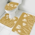 thumbnail image 1 of Yellow Tulip Flower Bathroom Rugs Set Flower Non Slip Absorbent Soft Bath Mats 3 Piece Set with Bathroom Rug, U-Shaped Floor Mat, Toilet Seat Cover Large Size, 1 of 9