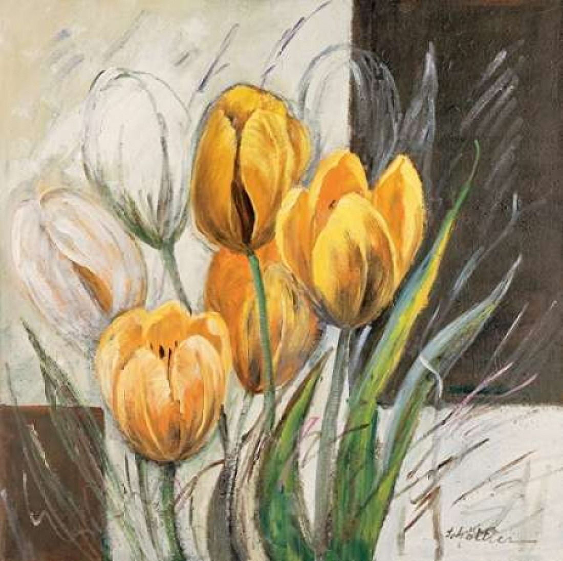 Yellow Tulips Canvas Art - Katharina Schottler (24 x 24)