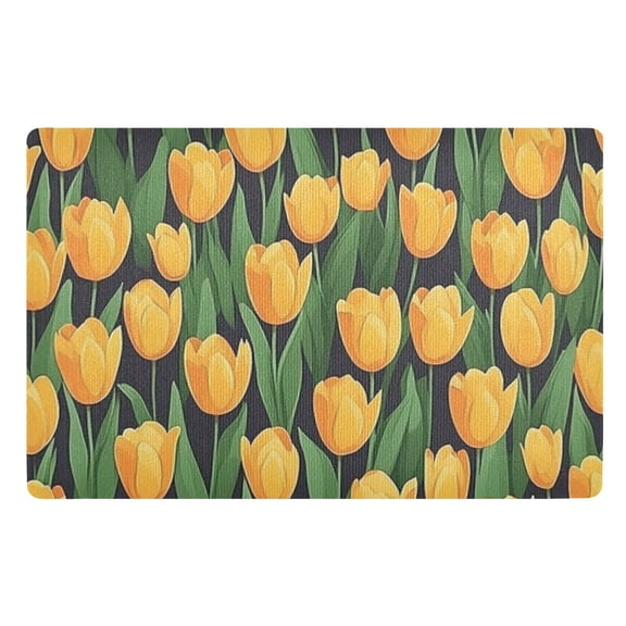 Yellow Tulips Floor Door Mat Outdoor Indoor for Home Entrance Welcome Mats 32"x20"