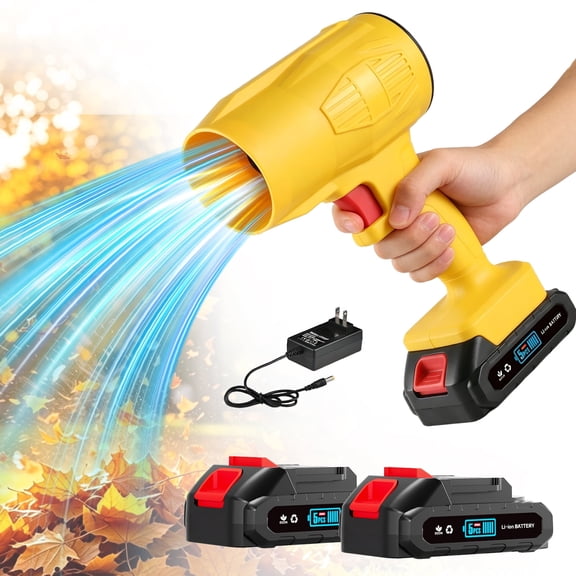 21V Yellow Turbo Jet Blower  2 Battery+Charger