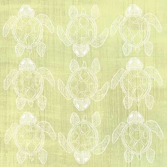 Yellow Turtle Pattern Canvas Art - Shanni Welsh (24 x 24)