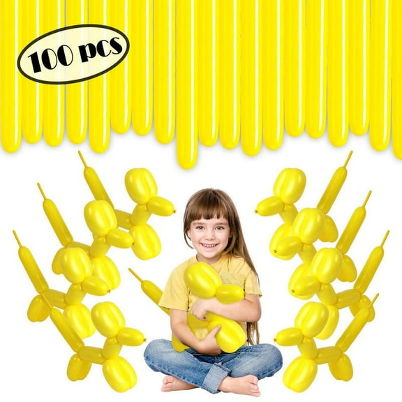 Yellow Twisting Balloons - Long Balloons - 100 Pack