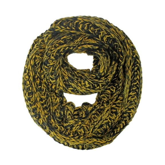 Yellow Two-Tone Knit Soft Infinity Scarf