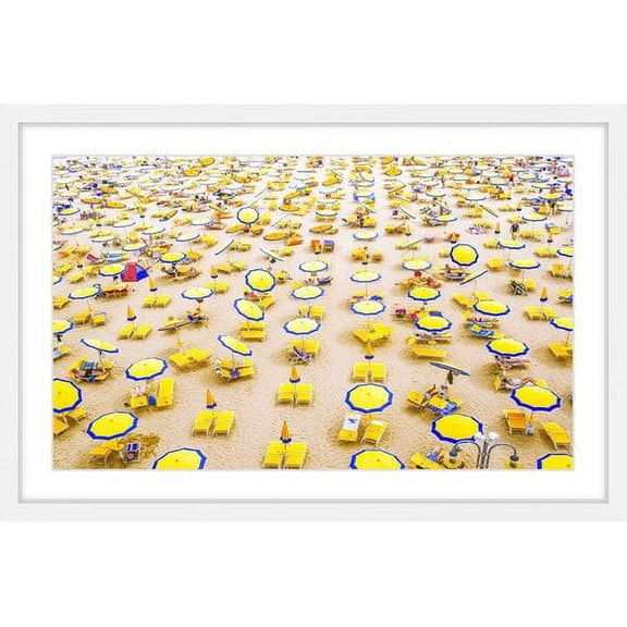 "Yellow Umbrellas" Framed Painting Print