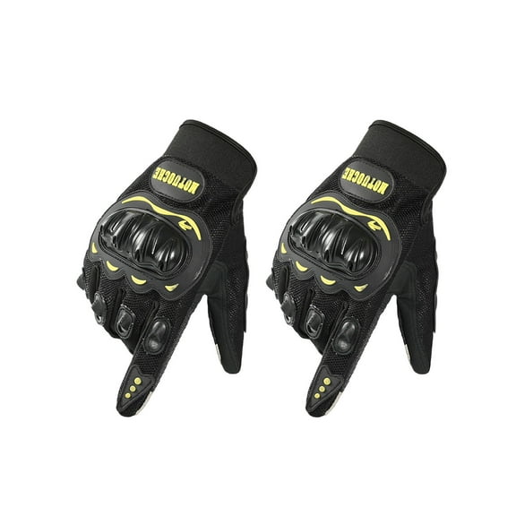 Yellow Unisex Racing Gloves For Motorcycle Enthusiasts Featuring Airflow Mesh Warm Lining And Touchscreen Capable Fingers For Year Round Use