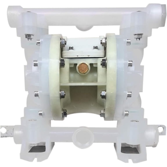 Yellow Valve Body Plastic Diaphragm Pump,All-Plastic Pneumatic Diaphragm Pump for Pumping Peanut Butter, Chocolate, Syrup Paint, Pigments, Glue, Adhesives,Head 70m,Air Pressure Adjustable