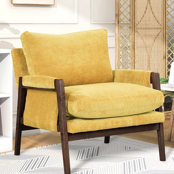 Yellow Velvet - Rubberwood Frame for Durability - Home Theater, Studio - Durable and Comfortable Viewing