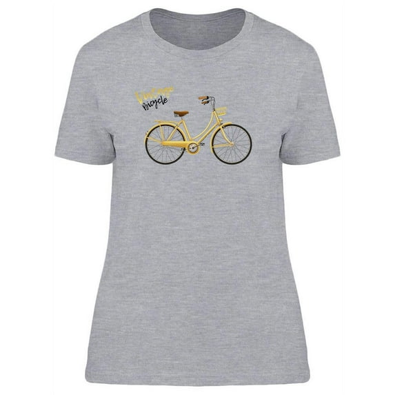 Yellow Vintage Bicycle T-Shirt Women -Image by Shutterstock, Female XX-Large