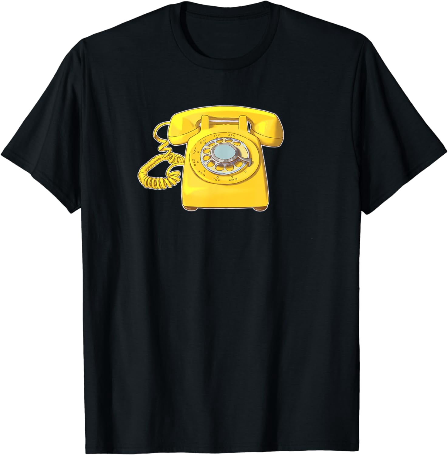 Yellow Vintage Rotary Phone - Retro T-Shirt - Walmart.com