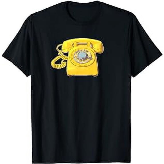 Yellow Vintage Rotary Phone - Retro T-Shirt