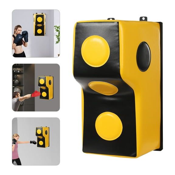 Yellow Wall Mount Punching Bag - Space-Saving Boxing Training Equipment for Hooks, Uppercuts, Straight Combinations - Uppercut Training Punching Target - 880lbs Bear Force