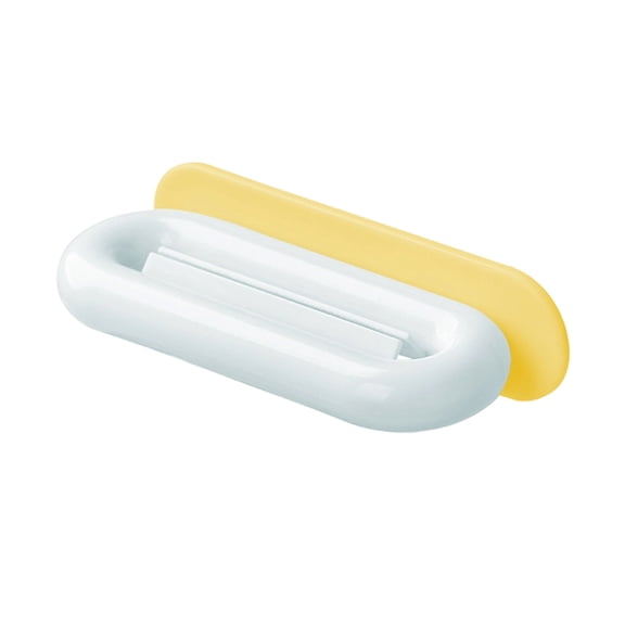 Yellow Wall Toothpaste Dispenser, Adhesive Clip For Bathroom, Space Saving Tube Holder