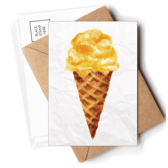 Yellow Watercolor Sweet Ice  Postcards Envelopes Blank Note Cards Mailing
