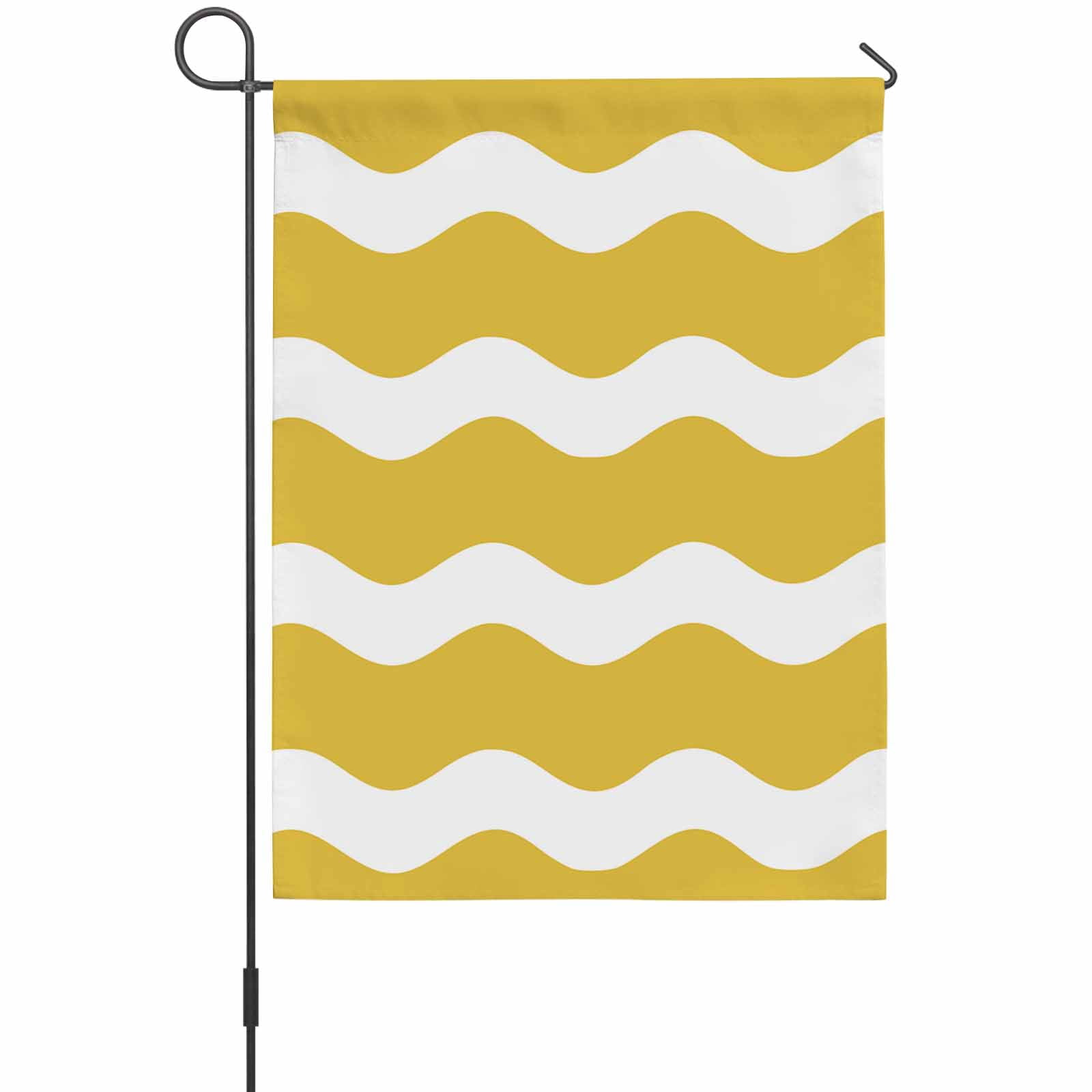 Yellow Wavy House Flag 28 x 40 Inches, Stripes Weather Proof Outdoor Patio Flags Double Sided Small House Decoration for Yard Lawn Outside Home