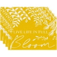 thumbnail image 1 of Yellow Weed Wild Flower Placemats Set of 4, 12x18 Inch Plastic Woven Washable Non-Slip PVC Place Mats for Party Kitchen Dining Decor, 1 of 5