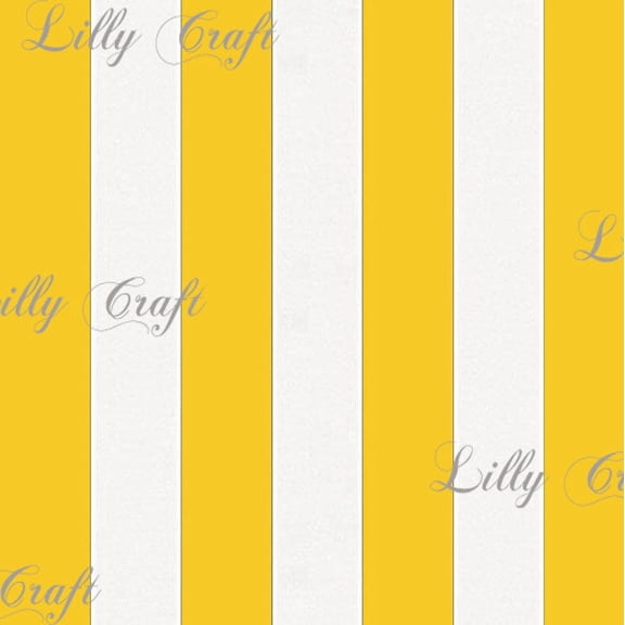 Lilly Craft 60 Inch Poly Cotton Striped Sewing and Craft Fabric By the Yard, Yellow White