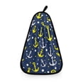 thumbnail image 1 of Yellow White Anchor Pattern Hand Towel Quick Drying Home Storage Kitchen Towel Hooks Dish Cloths, 1 of 6