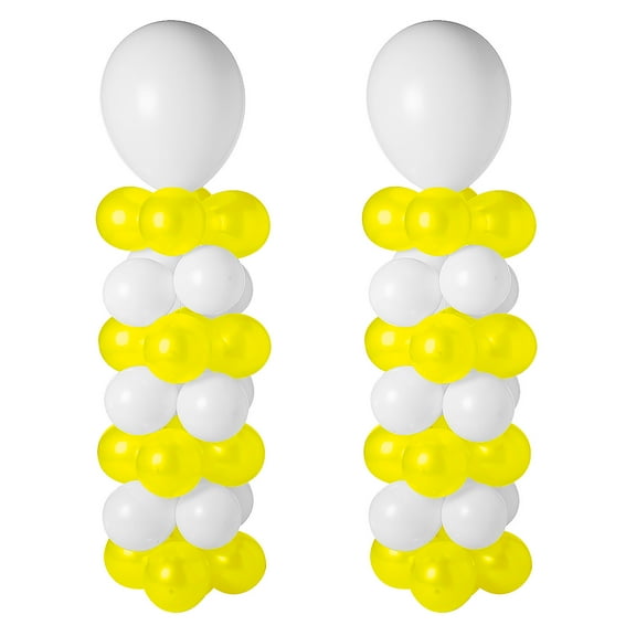 Yellow & White Balloon Column Kit 131 Pieces