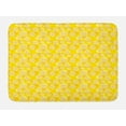 thumbnail image 1 of Yellow and White Bath Mat, Geometric Round Dots with Striped Design Abstract Ornament Print, Plush Bathroom Decor Mat with Non Slip Backing, 29.5" X 17.5", Yellow and White, by Ambesonne, 1 of 2