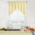 thumbnail image 1 of Yellow and White Buffalo Plaid Swag Valance Cafe Curtains Farmhouse Kitchen Curtain 36Inches Long, Rustic Gingham Check Small Window Treatment for Kitchens Bathroom, 28" x 36", Yellow/White, Set of 2, 1 of 15