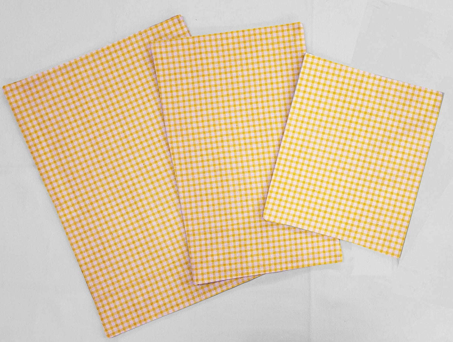 Yellow & White Checked Gingham Countertop Appliance Slider Mats by