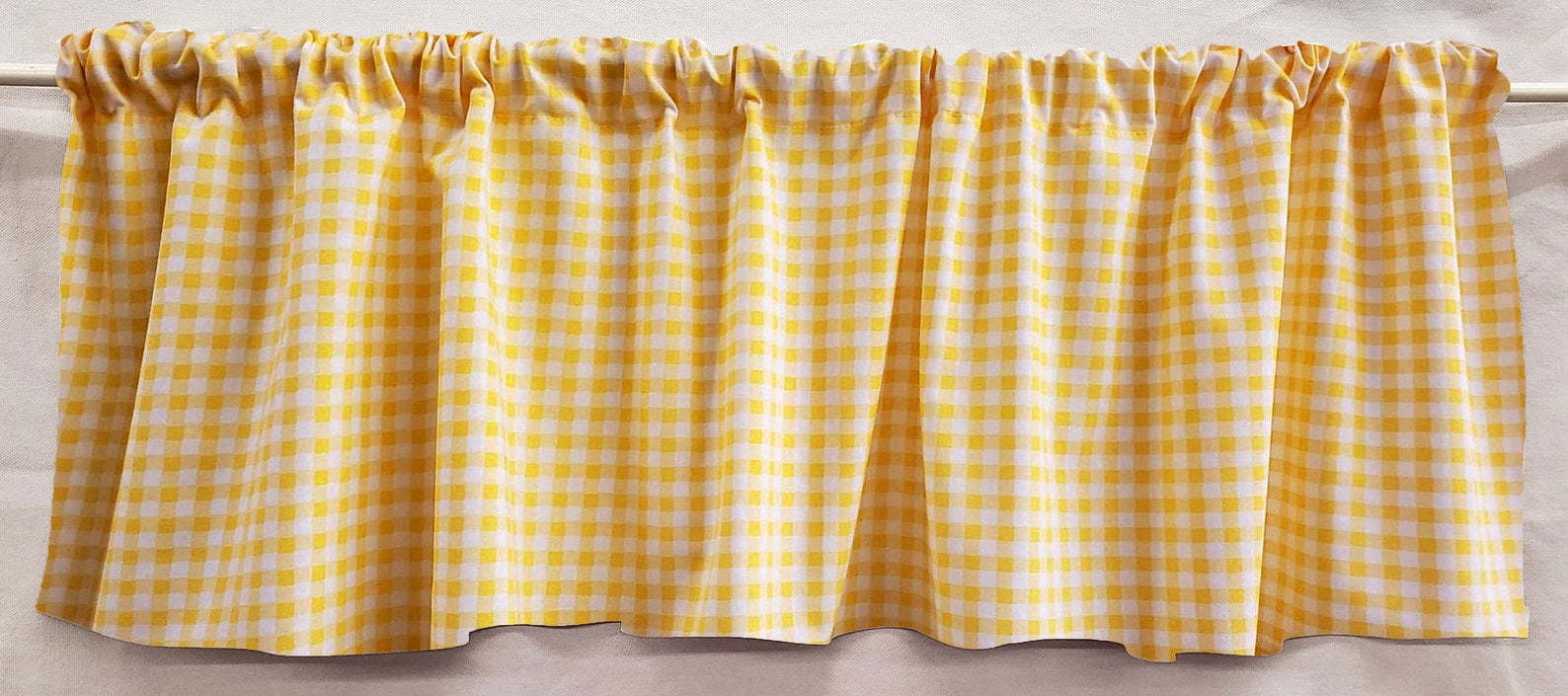 Yellow & White Checked Gingham Valances by Penny's Needful Things (Two