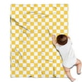 thumbnail image 1 of Yellow White Checkerboard Checkered Pattern Blanket,Comfortable Soft Flannel Throw Blanket,All Season,Warm Lightweight Blankets for Sofa Bed Couch Living Room Chair,30"x40", 1 of 4