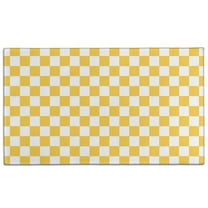 Yellow White Checkerboard Checkered Pattern Door Rugs,Washable Non Slip Door Mats Indoor,Decorative Door Mats,Entry Mat Indoor for Entrance,Bedroom,Kitchen,Bathroom,17"x30"