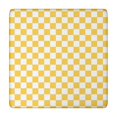 thumbnail image 1 of Yellow White Checkerboard Checkered Pattern Square Fitted Tablecloth with Elastic Edge,Square Table Cover,Washable Elastic Table Cover for Home Kitchen Party Decor 34"x34", 1 of 6