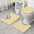 thumbnail image 1 of Yellow and White Checkerboard Pattern Bathroom Rugs Sets 3 Piece,Toilet Cover Set,Absorbent Non Slip Bathroom Mats Sets with U-Shaped Contour Rug Toilet Rug Set, 1 of 5