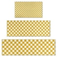 thumbnail image 1 of Yellow and White Checkerboard Pattern Kitchen Rugs Sets Of 3,Kitchen Runner Rugs Non Skid Washable,Decorative Kitchen Floor Mats for Kitchen,Sink,Laundry,17"x30"+ 17"x47" + 17"x59", 1 of 6