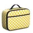 thumbnail image 1 of Yellow and White Checkered Pattern Insulated Lunch Bag Teens,Bento School Lunch Bag for Teens for Work,Picnic or Travel 10.6x7.7x4.3 Inches,12 Can Capacity, 1 of 6