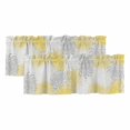 thumbnail image 1 of Yellow White Curtain Valances for Windows, Kitchen Valance Window Treatments Panel 2 Pack, Abstract Grey Chrysanthemum Flower Floral Rod Pocket Short Curtains for Bathroom Bedroom 42 x 12 Inch, 1 of 8