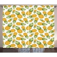 thumbnail image 1 of Ambesonne Yellow and White Curtains 2 Panel Set, Ripe Pineapple, 108" x 96", Earth Yellow Green White, 1 of 3