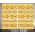 thumbnail image 1 of Ambesonne Yellow and White Curtains 2 Panel Set, Tribal Timeless, 108" x 96", Yellow Blush Brown, 1 of 3
