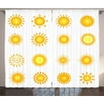 thumbnail image 1 of Ambesonne Yellow and White Curtains 2 Panel Set, Sunny Summer, 108" x 63", Marigold White, 1 of 3