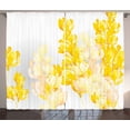 thumbnail image 1 of Ambesonne Yellow and White Curtains 2 Panel Set, Wild Flowers, 108" x 63", Yellow White, 1 of 3