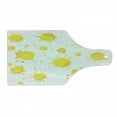 thumbnail image 1 of Yellow and White Cutting Board, Formless Random Color Blots Paint Splashes Modern Look Print, Decorative Tempered Glass Cutting and Serving Board, Wine Bottle Shape, Yellow White, by Ambesonne, 1 of 1